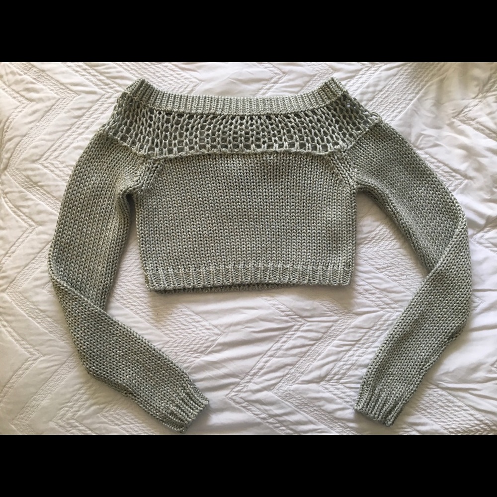Sliver cropped Knit sweater